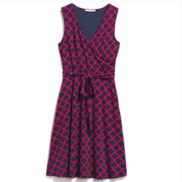NWT Mix by 41 Hawthorne StitchFix Kassidy Faux Wrap Dress Red Navy - Picture 1 of 12